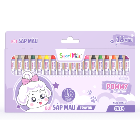 Sáp màu Pommy 18 màu/CR14 (18 màu/hộp)