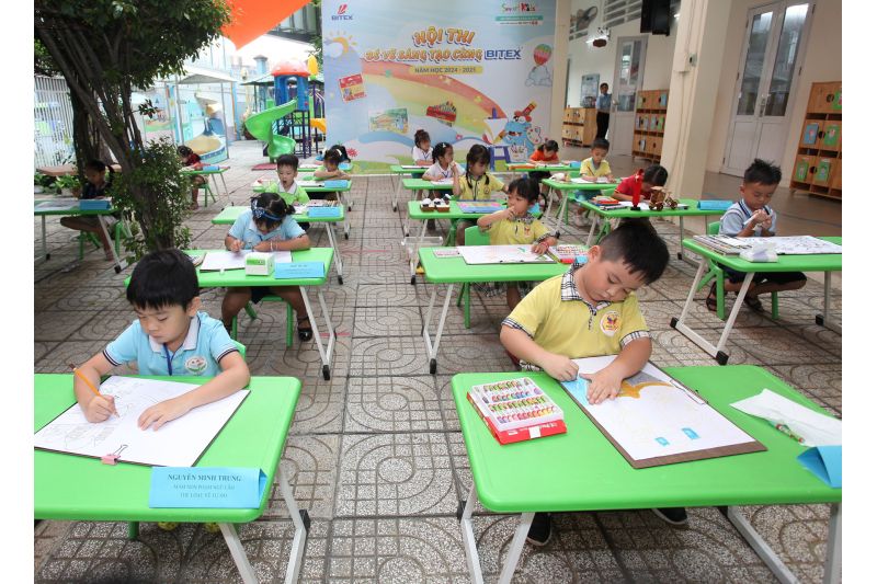 Sôi động hội thi Bé Vẽ Sáng Tạo Cùng Bitex cấp quận