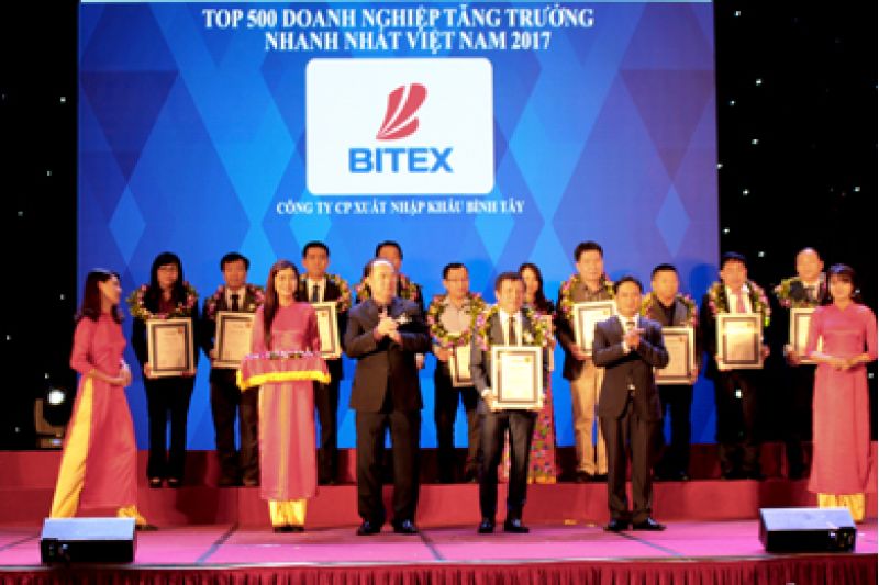 BITEX đạt top 500 doanh nghiệp tăng trưởng nhanh nhất Việt Nam 2017