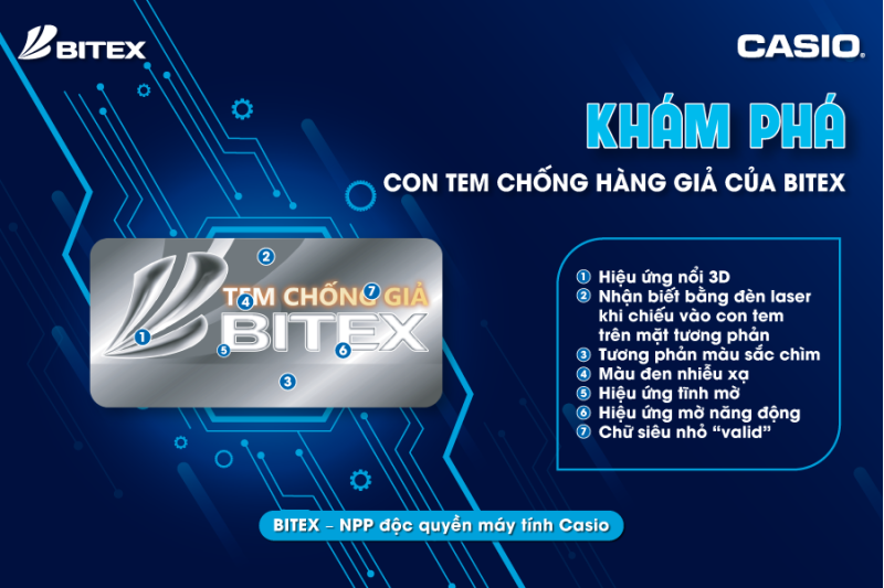Một bước duy nhất cũng có thể phân biệt máy tính Casio chính hãng