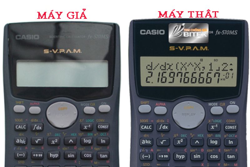 Phân biệt hàng thật - Hàng giả máy tính Casio FX 570MS