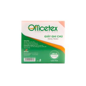 Giấy ghi chú Officetex 3 x 3 màu hồng dạ quang