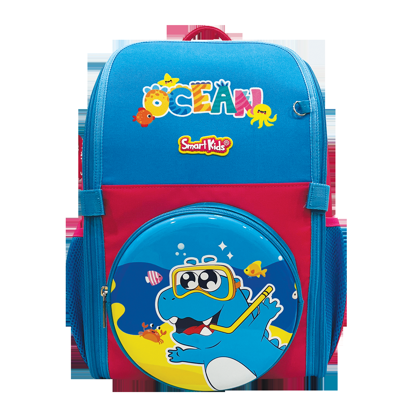 Balo chống gù Dino Discovery-Ocean B-027 Hồng-Xanh dương