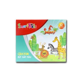 Bút chì sáp Safari 12 màu khay nhựa SK15-003
