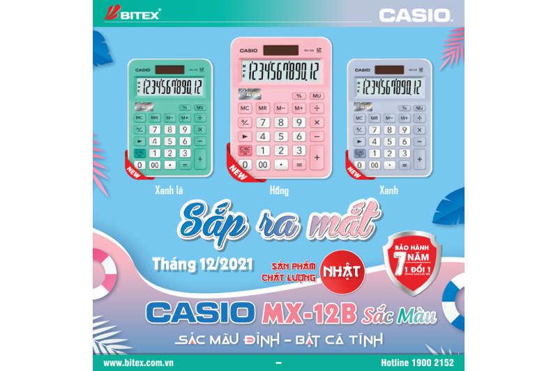 CASIO MX-12B Sắc Màu Đỉnh – Siêu phẩm tính nhanh