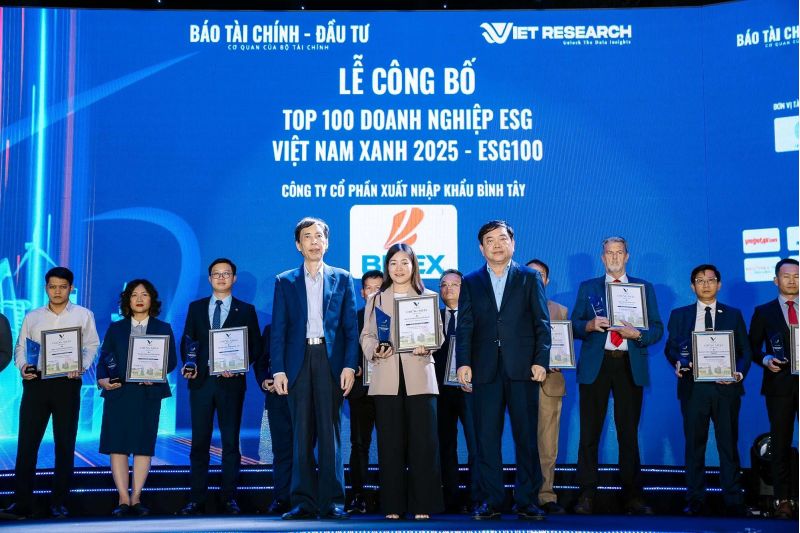 BITEX ĐƯỢC VINH DANH TOP 100 DOANH NGHIỆP ESG VIỆT NAM XANH 2025