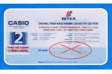 [THÔNG BÁO] Đã ngừng in số seri trên thân máy và phiếu bảo hành máy tính CASIO.
