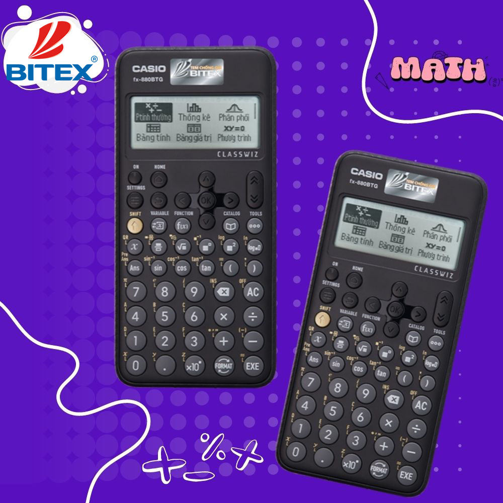 Máy tính bấm tay Casio Fx-880BTG đen sở hữu tính năng ưu việt 