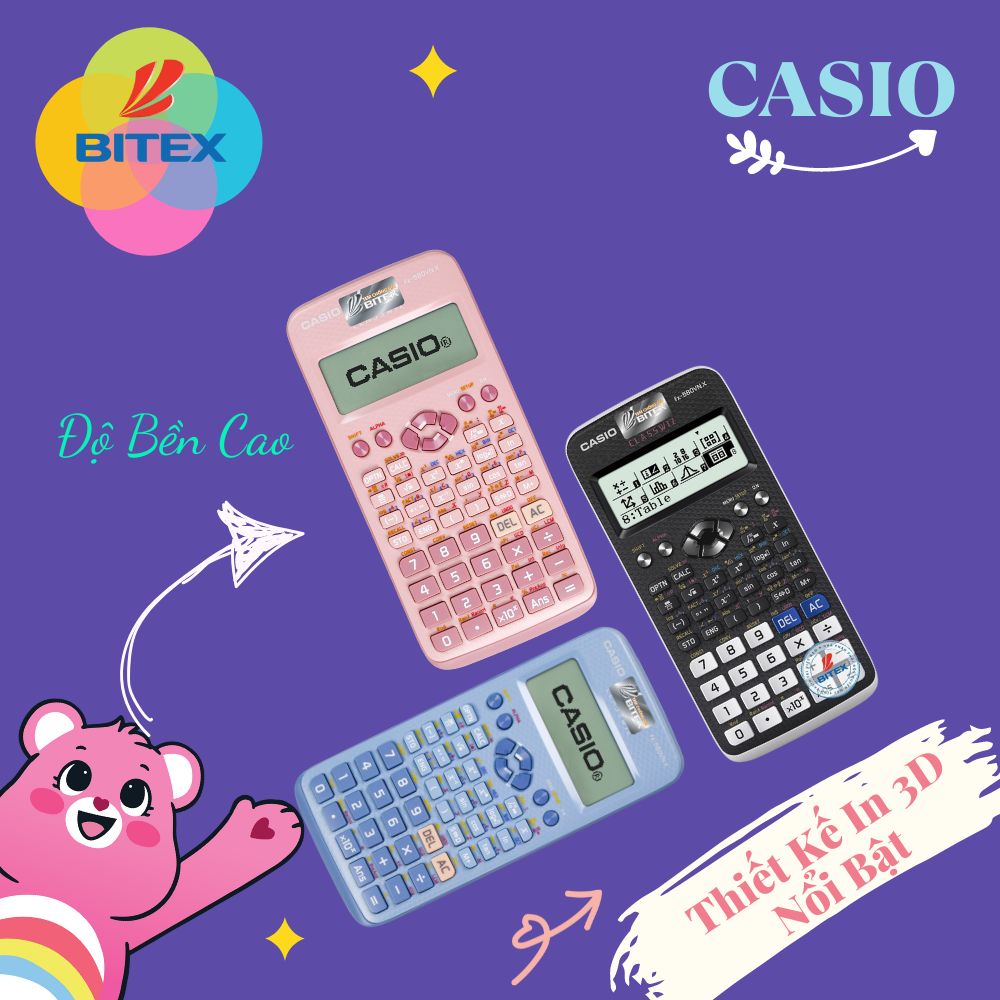 Máy tính Casio 580 thiết kế in 3D sang trọng và có độ bền cao