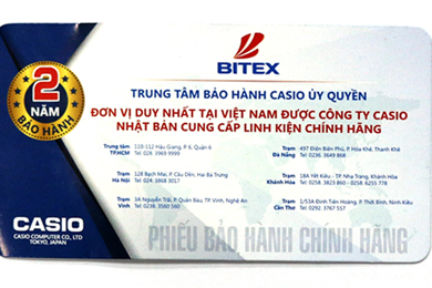 [THÔNG BÁO] Năm 2018, BITEX thay đổi phiếu bảo hành và điều kiện bảo hành máy tính CASIO.