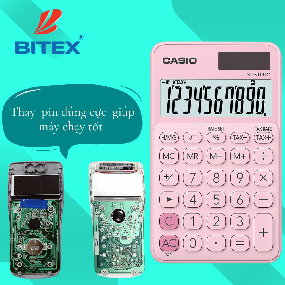 Thay pin máy tính Casio đúng cực giúp máy chạy tốt và ổn định 