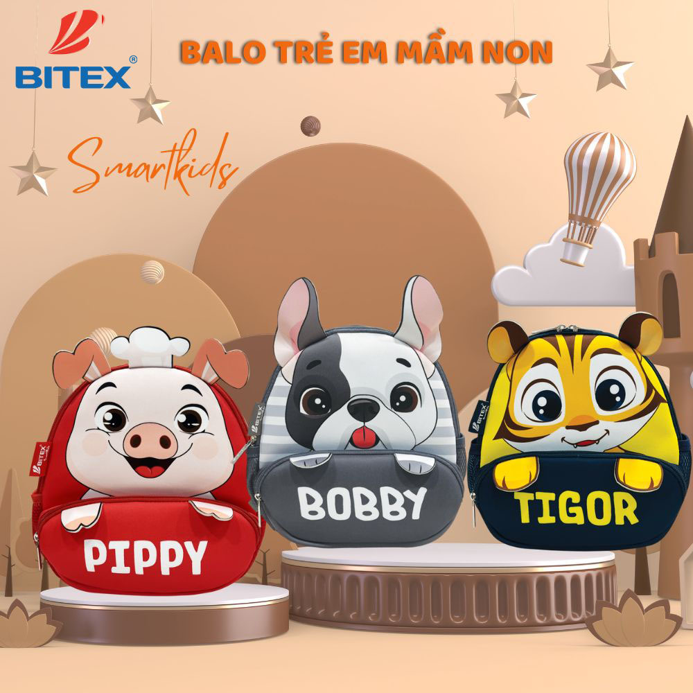 Balo mầm non Cute Pets-Bobby B-045 hoạ tiết thú cưng dễ thương 