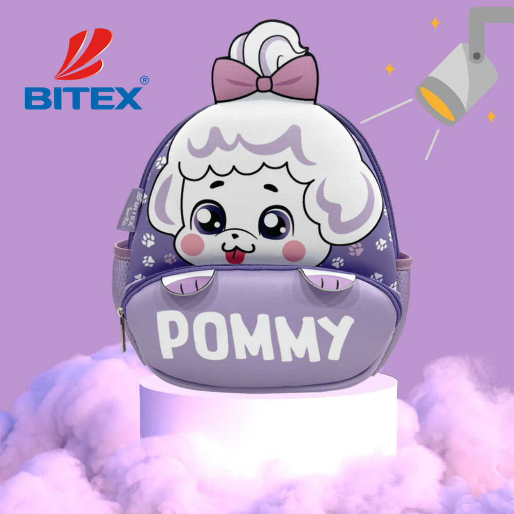 Cặp cho bé mẫu giáo Cute Pets-Pommy B-021 thiết kế tỉ mỉ sinh động