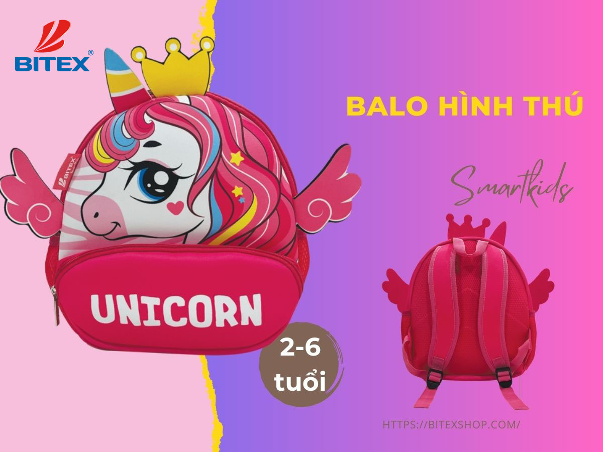 Ba lô hình thú cưng cho bé 2- 6 tuổi, có in hình 3D thông minh