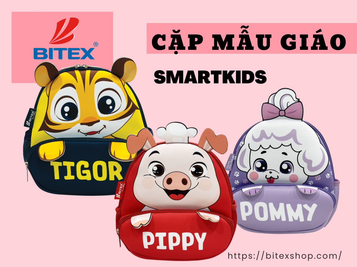 Top 5 cặp mẫu giáo in hình thú cưng 3D thương hiệu Smartkids