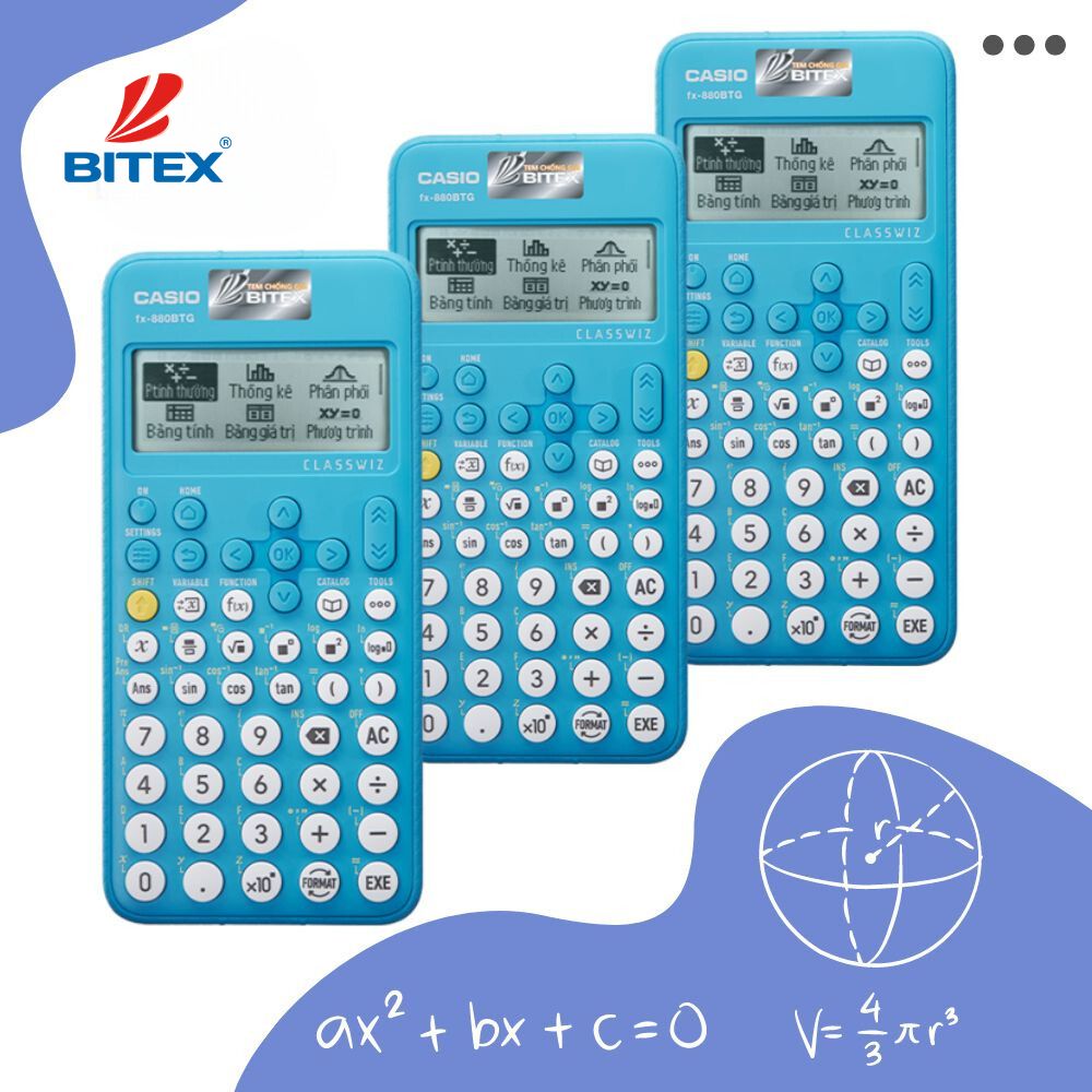 Máy tính Casio giá rẻ Casio Fx-880BTG màu xanh được ưa chuộng