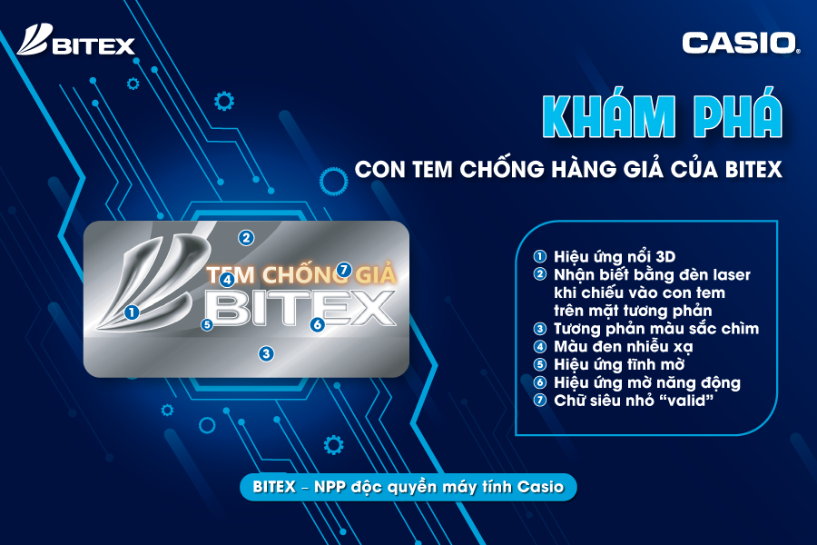 Một bước duy nhất cũng có thể phân biệt máy tính Casio chính hãng