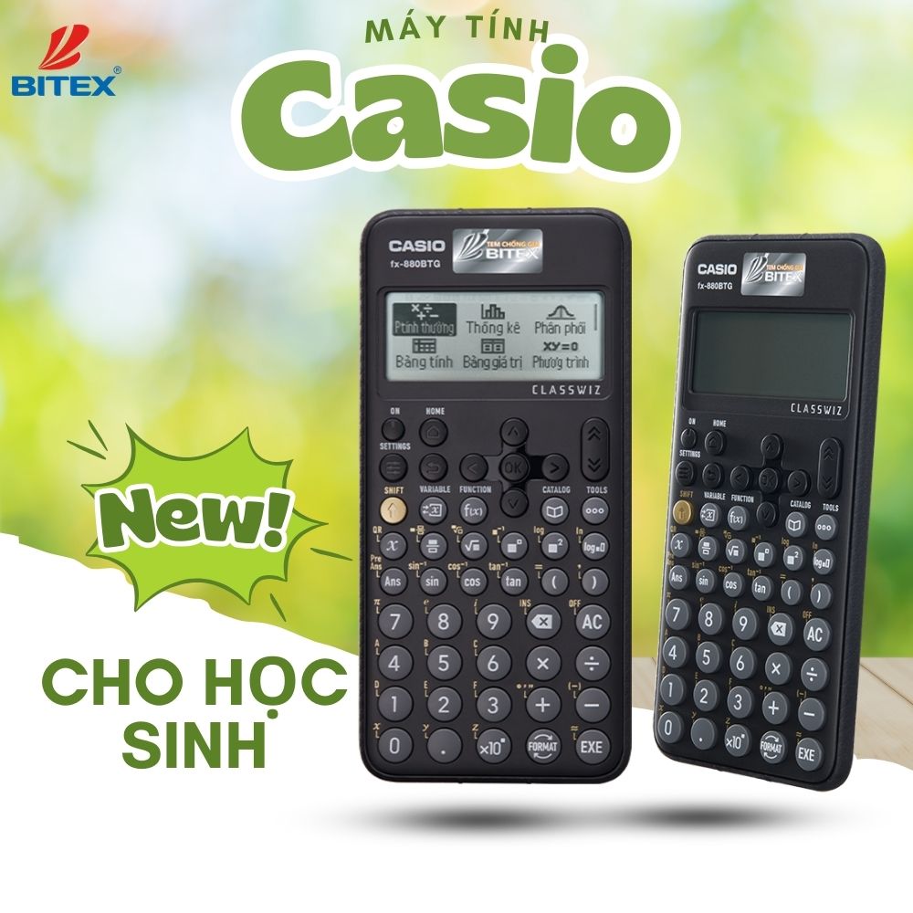 Máy tính học sinh Casio thiết kế nhỏ gọn nhiều tính năng