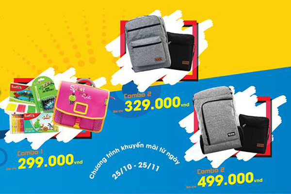 Mua cặp, balo B.Bag đồng giá “sốc” nhận thêm quà tặng hấp dẫn