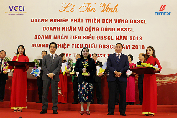 Tổng Giám đốc BITEX xuất sắc nhận giải thưởng Doanh nhân tiêu biểu khu vực ĐBSCL năm 2018