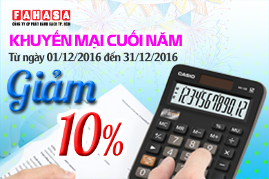 Giảm 10% khi mua máy tính Casio tại FAHASA