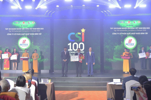 BITEX TIẾP TỤC LỌT TOP 100 DOANH NGHIỆP BỀN VỮNG TẠI VIỆT NAM